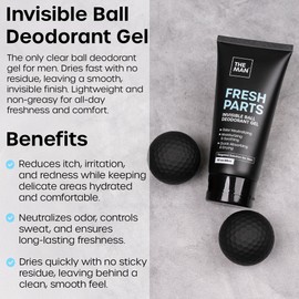 The Man Fresh Parts-Invisible Ball Deodorant Gel-Odor Control & Intimate Hygiene for Men-Quick Drying Balls, Crotch & Groin Gel-No Sticky or Powdery Residue-Sweat Defense for Happy Nuts (3fl.oz)