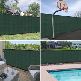 Windscreen4less Privacy Fence Screen Heavy Duty Windscreen Fencing Mesh Fabric Shade Net Cover with Brass Grommtes for Outdoor Wall Garden Yard Pool Deck, 5'x100' Green