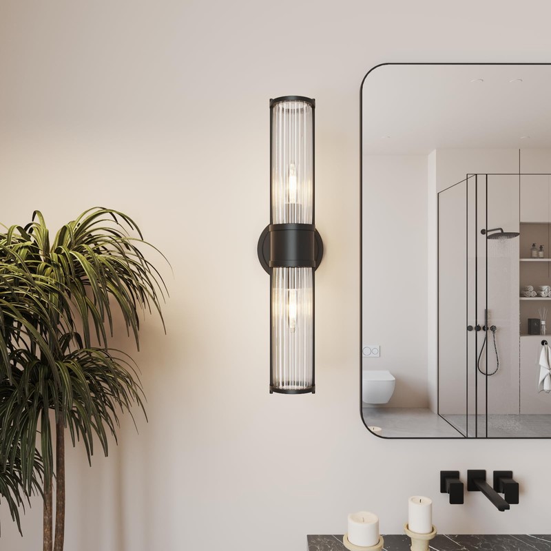 Linour Bathroom Sconce Wall Lighting - Black Bathroom Vanity Light