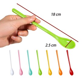 Pack of 10 Coffee Spoons, Long Plastic Spoon, Reusable Plastic Egg Spoon, Long Ice Cream Spoon, Yogurt Spoon, Jam Spoon, Cocktail Spoon, Long Teaspoon