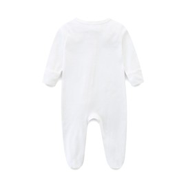 One Piece Solid Color Classic Style Romper Spring Fall Winter Jumpsuit Pajamas for Infant Baby Boys Girls for 9-12months Kids White