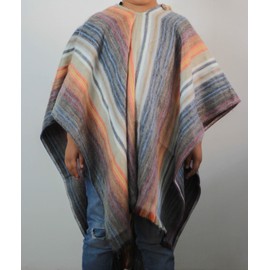 Alpakitas Alpaca Wool Poncho - Design Poncho for KIDS - Hooded Poncho - White & Brown