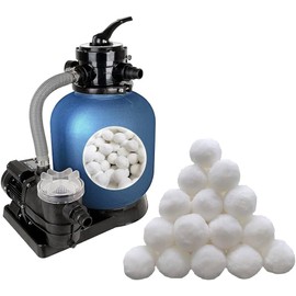 100 lb equivalent to sand 3.45 lbs Pool Filter Ball Sanded Filter Pump inground Above Ground Reusable Eco-Friendly Replace swimming micron filtration system washable lower pump energy use by 75%