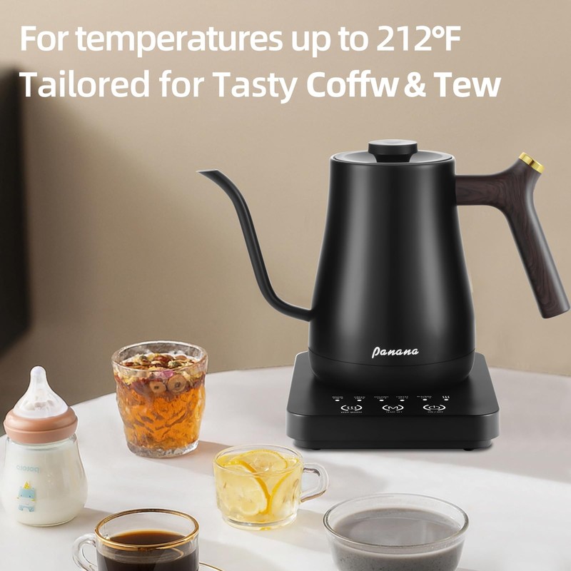 Panana Electric Gooseneck Kettle, Electric Tea Kettles Temperature Control ±1℉