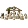 PABEN Children's Nativity Set with Resin Hut Havana Colour