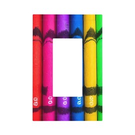 Wall Plate Covers Unbreakable Light Switch Cover Outlet Plate Cover Colored Crayons Decorative Wall Plate For Kitchen Bedroom Bathroom Decor 3" X 5",Style U