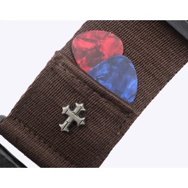 CC CAIHONG CC CAIHONG Guitar Strap, Bass Guitar Straps Acoustic Electric Woven Simple Leather Ends Adjustable Vintage with Pick Pocket - Brown