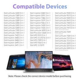 Active Stylus Pen for Dell Laptop for Latitude 5285 5289 5290 7285 7400 2-in-1, for Inspiron 7420 7425 2-in-1, XPS 15 9570,9510 9410 2-in-1(Check The Compatible List Before Purchase)