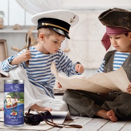 Little Pirates Tea Assortment by La Tea Dah | Caffeine Free Tea Gift Sets for Children | Herbal Tea Variety Pack for Birthday, Tea Party, or Baby Shower | Boys Tea Set (36 Decaf Tea Sachets)