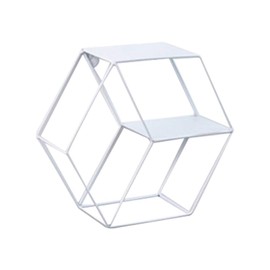 Hexagon Metal Shelf with 3 Shelves, Spice Rack in Industrial Design, Kitchen Shelf with 3 Shelves, Metal Wall Decoration Living Room Industrial Style, Floating Shelf, Hexagonal Hanging Shelf, 29 x 10