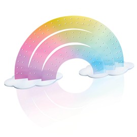 Cutora Acrylic Iridescent Earring Holder Organizer Stand for Ear Studs 3-Tier Rainbow Small Stud Earrings Display Rack Jewelry Storage Display Stand Showcase for Girls Women 14.4" W x 6.3" H