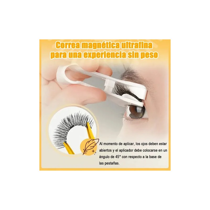 3 Pares Pestañas Magnéticas Reutilizables, Con Aplicador