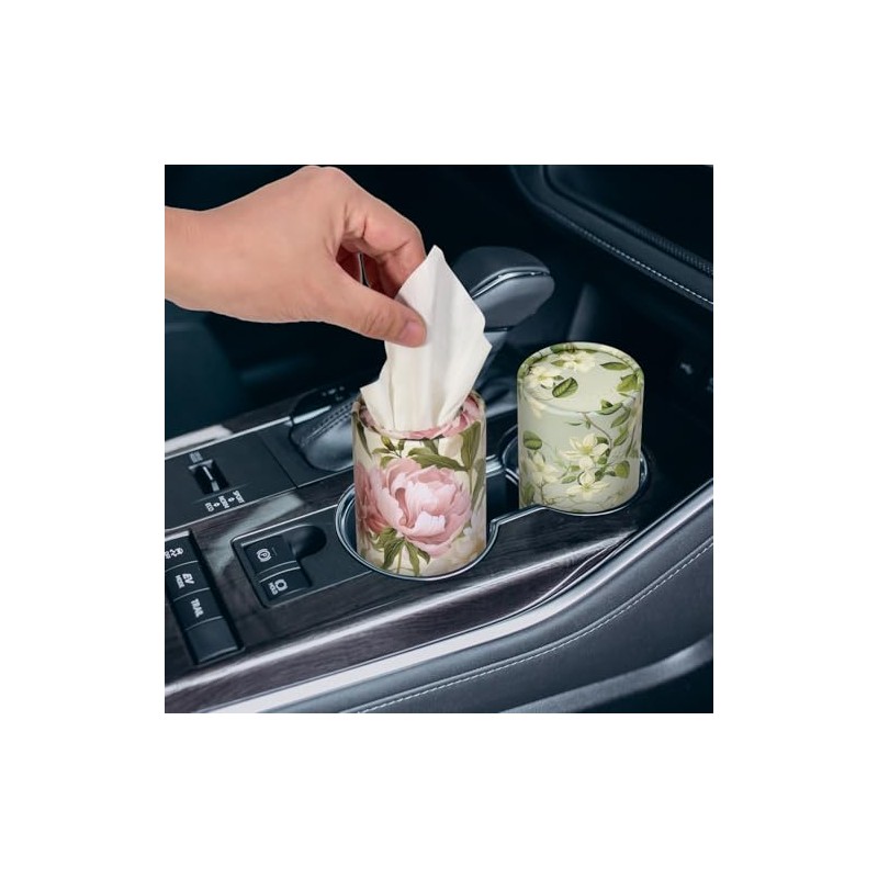 4pack Car Tissues Holder with Facial Tissues Vintage Rose Peony