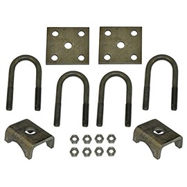 RIGID HITCH INCORPORATED U-Bolt Mounting Kit for 2,200 lb Trailer Axles with 1-3/4 Inch Round Tube Diameter - Silver Metal Kit with Nylon Lock Nuts