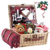 HYBDAMAI Wicker Picnic Basket for 4 with Waterproof Picnic Blanket