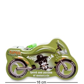 Metal Motorcycle Shape Money Box with Lock Funny Money Box Large for Boys and Girls (Green)