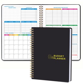 OSYLICT Budget Planner,Monthly Finance Organizer with Expense Tracker Notebook to Manage Your Money Effectively, Undated Finance Planner/Account Book, Start Anytime, 1 Year Use, A5,(Gold)