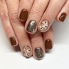 Fall Press on Nails Square False Nails Short Dark Brown