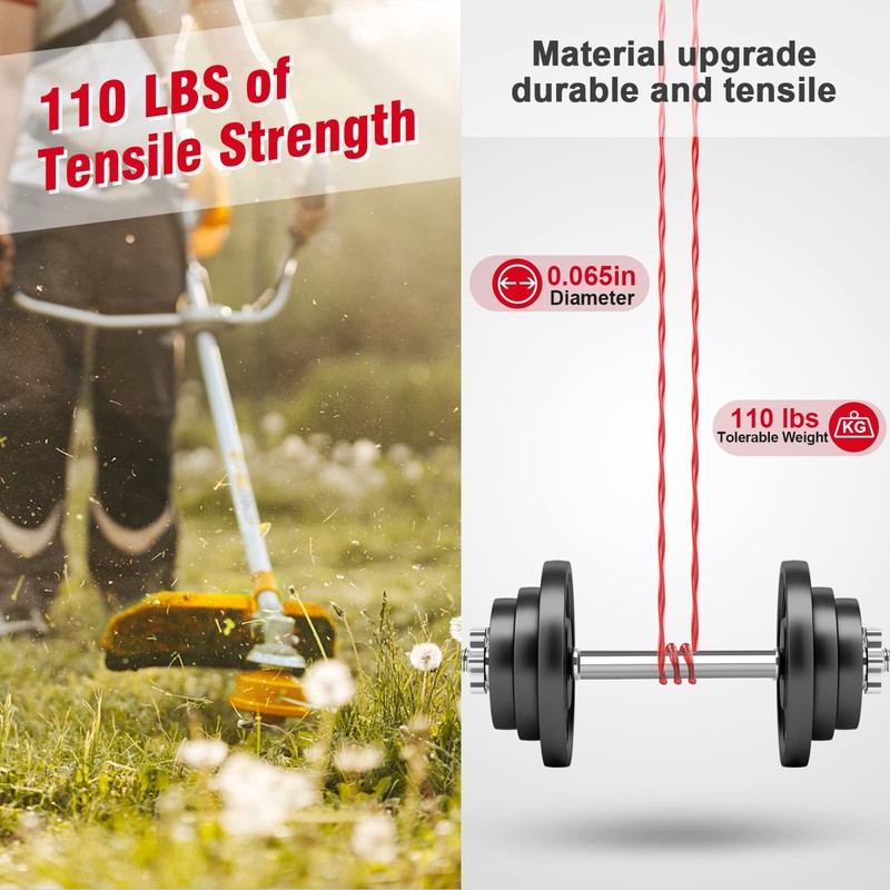 6 Pcs WA0010 Replacement Trimmer Spool for Worx, 0.065 Inch