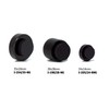 Door Stop Wall-Handle, Self-Adhesive, Stainless Steel, Lacquered, Black Rubber. EVI