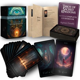 Earth Moon Magick The Tarot of Sacred Kingdoms - Moon Tarot Cards – 78-Cards Tarot Deck with Guide Book – Oracle Cards for Spiritual and Shadow Work, Perfect for Beginner Include Guidebook