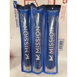 Mission 3 X. Mission Unisex Size 8x30 Inch Blue Reusable On-The-Go Cooling Towel