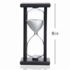 Hourglass 60 Minutes White Sand Timer, Black Wooden Frame Sandglass