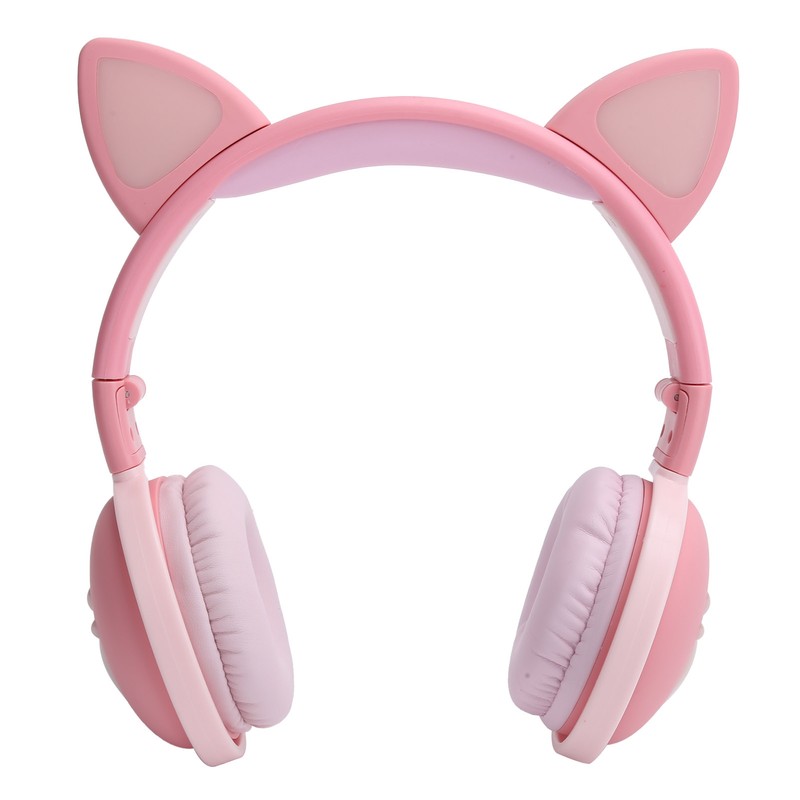 Cute Cat Ear Glowing Wireless Bluetooth Headphone HIFI Sports Folding