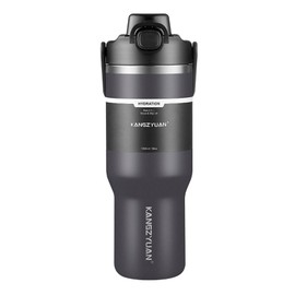 GREENTREEN Insulated Water Bottle Fits in Cup Holder for Driver: Ice Stainless Steel Water Bottle Cold for 24 Hrs - Double Wall Vacuum Insulated Tumbler 32 oz - Spout Lid and Flex Cap Fit in Gym