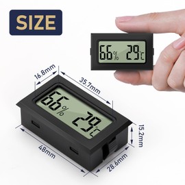 LYCXAMES Thermometer & Hygrometer, 12 Pieces Mini LCD Digital Hygrometer Thermometer, 2-in-1 Indoor Outdoor Moisture Meter, Temperature Meter, Thermo-Hygrometer for Greenhouse, Cellar, Baby Room