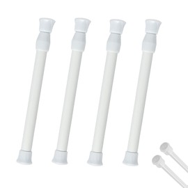 Telescopic Rod for Clamping, Pack of 4 Adjustable Clamping Rods, No Drilling, Tension Rod for Curtains, Shower Curtain, Wardrobe and Bookshelf, 30-50 cm Length, Made of Robust Metal