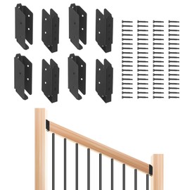 Meruzy 30° Steel Deck Railing Brackets Connectors for 2"x4" (Actual 1.5"x3.5") Wooden Railing Post Handrail - 4 Pair