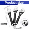 Chumia 3 Pieces Mini Adjustable Wrench Set, Black Spanner with