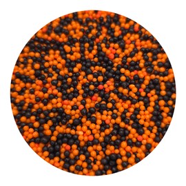 NCS Black and Orange Edible Non Pareil Sprinkles, 8 ounces - Great for Cupcakes, Cookies, Cakes, Cakes Pops