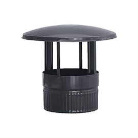 S&M 485268 Hat in Vitrified Black 900°C-Ø150mm-Rosette for Stoves and Fireplaces