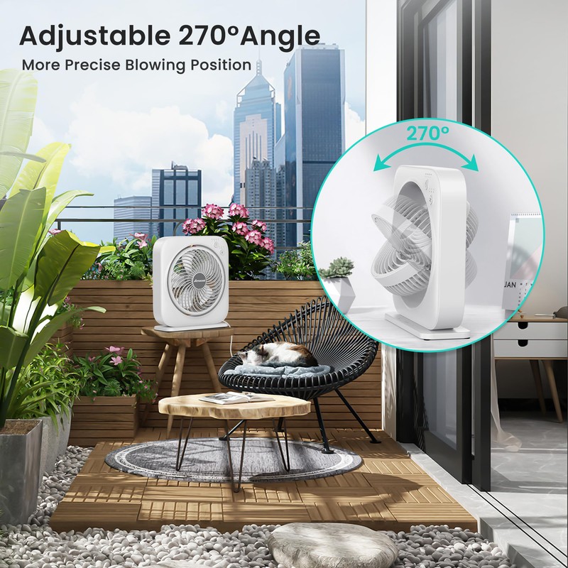 AMACOOL Table Fan, 12 inch Box Fan with 3 Adjustable