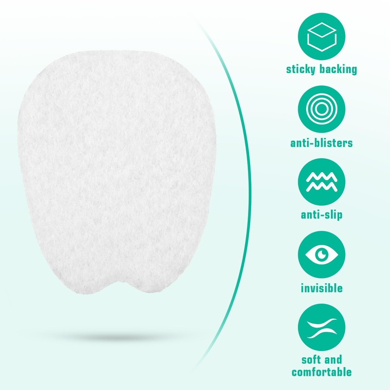 10 Paar Metatarsal Filz Vorfußpolster, Weiße Mittelfußpolster, Rutschfeste Ballenpolster, Komfort