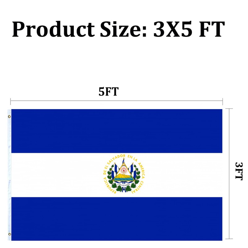 El Salvador Flag 3x5 Double Sided Outdoor Heavy Duty National
