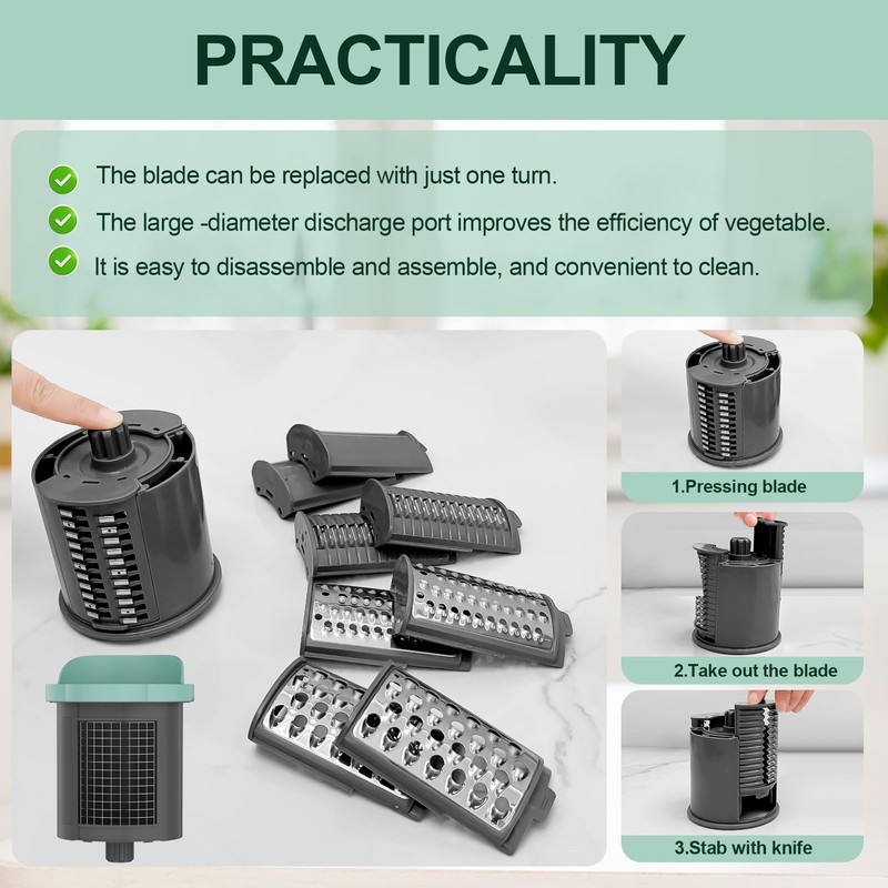 Upgraded 8-in-1 Electric Cheese Grater & Electric Cheese Shredder with