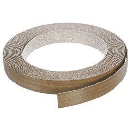 sourcing map Edge Banding, 3/4 Inch x 24.61ft Pre-Glued Wood Veneer Edging Iron-on Flexible Edge Banding for Cabinet Repair Furniture Restoration, Brown Walnut