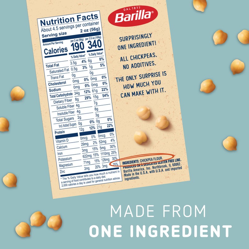 Barilla Chickpea Rotini Pasta, 8.8 oz (Pack of 4)