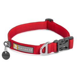 RUFFWEAR Front Range Dog Collar, Robust Tubelok Fabric, Aluminium Lead Attachment & Buckle, Bright, Stylish & Durable Collar for Everyday Use, Red Sumac (S, 28-36 cm)