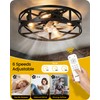 20" Farmhouse Flush Mount Ceiling Fan with Lights and Remote,