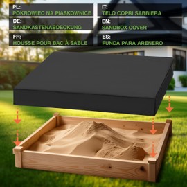 Tarpaulin Sandpit 120 x 120 x 16 cm - Waterproof Sandpit Cover with Drawstring - UV-Resistant Tarpaulin Sandpit - Tear-Resistant Cover Sandpit Outdoor Protection