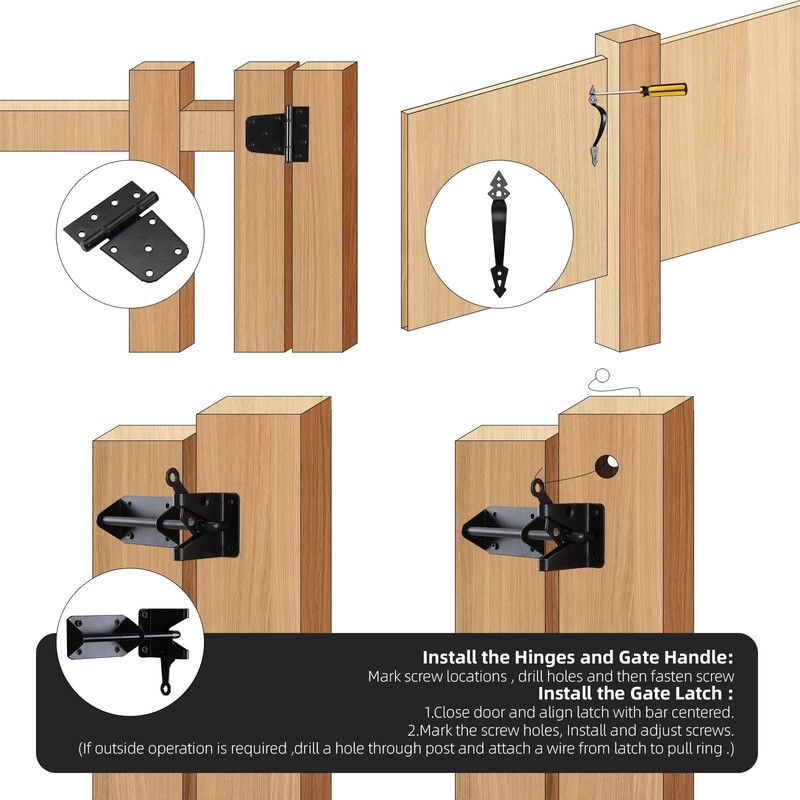 HOME MASTER HARDWARE Heavy Duty Gate Hardware Kit, with Adjustable