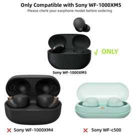 TSVSXS Secure Lock Clear Compatible with Sony WF-1000XM5 Case Cover with Keychain, Soft TPU Shockproof Protective Skin Case for Sony XM5 Wireless