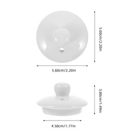 Luxshiny Ceramic Teapot Lid Replacement, White Tea Kettle Cover with Hole Porcelain Mug Cover Tea Pot Lid Accessories for Small Tea Pots Kungfu Tea Cup Drink Dispenser