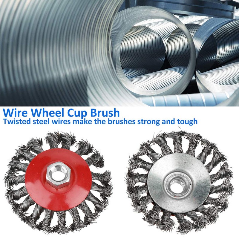 Wire Brush for Angle Grinder, 4Pcs Rotary Twist Knot Wire