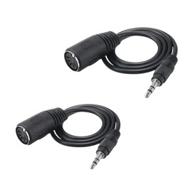 LOOTOOLS 2PCS Type-A MIDI to 3.5mm Adapter,MIDI Female to TRS 3.5mm Male Breakout Cable Audio Converter for Keyboards Synths & DAWs,TRS Midi Cable