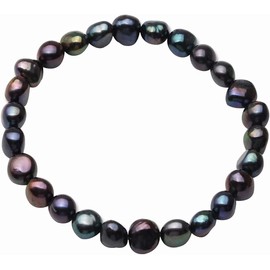 Generic Freshwater Pearl Craft Bead, Black, Round